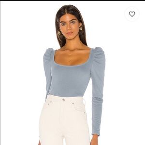 Majorelle Puff Sleeve Blue Top